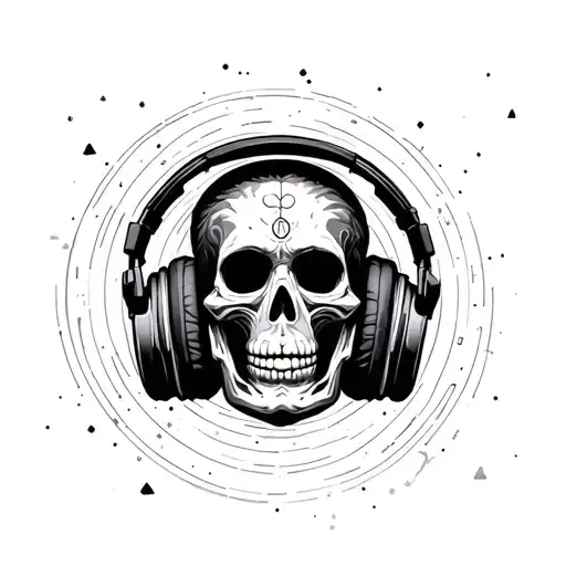 Skeleton Headphones Abstract Meditation Trippy Zen Buddhism Abstract Psychedelic Space Orbit