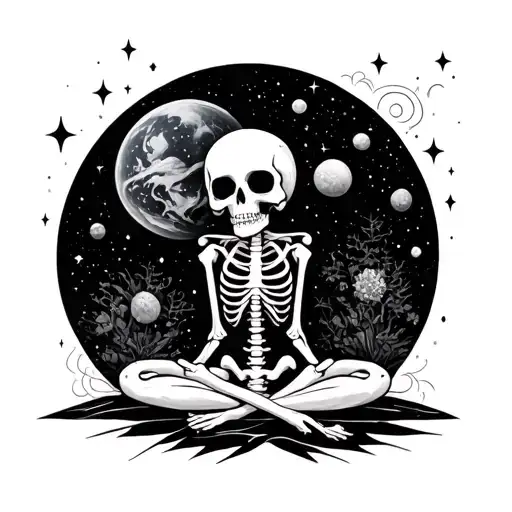 Universe Inside Skeleton Zen Trippy Meditation