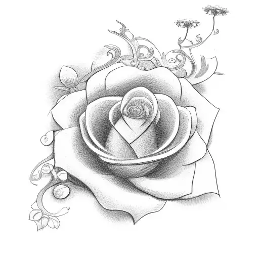 Sword Going Through A Pansey Flower With A Vine Background