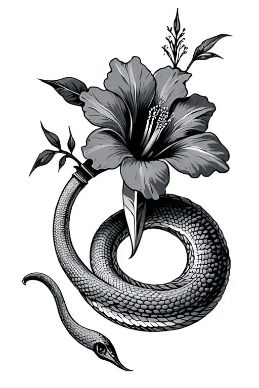 Coiled Snake Dagger Hibiscus Flower