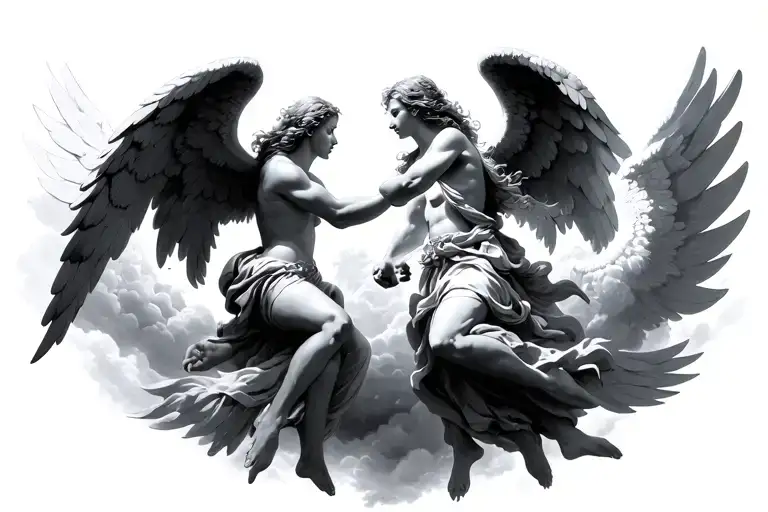 Angels Fighting In Heaven