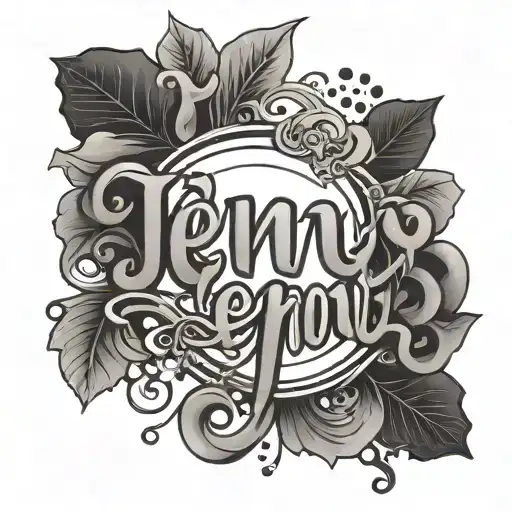 Name Jenny Lettering With Black Flashs Around And A Diffused Background