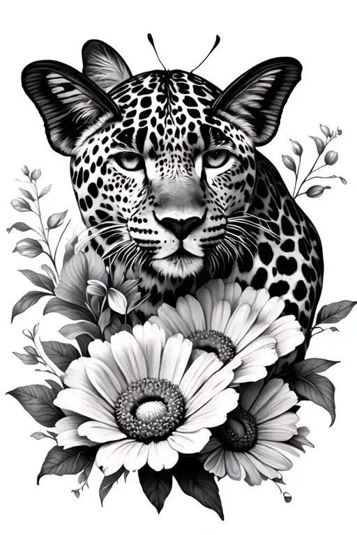 Leopard Mum Daughter Flower Butterfly