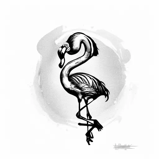 Flamingo With Musical Notes