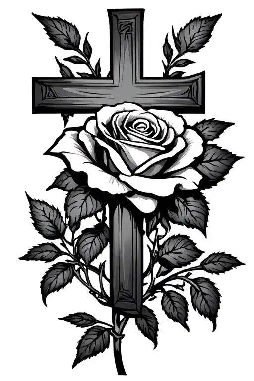 Cross And Rose