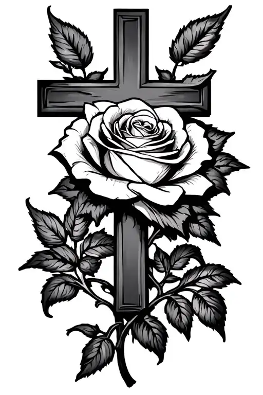 Cross And Rose