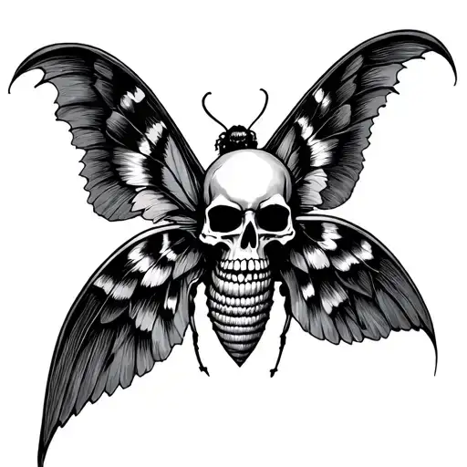 A Moth In With Skull Wings