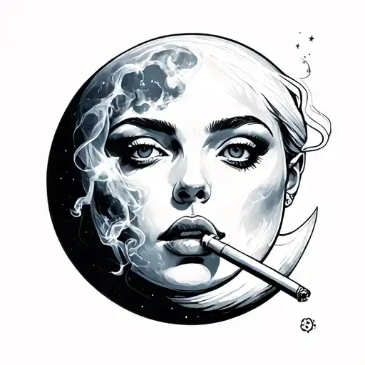 Moon Smoking A Joint