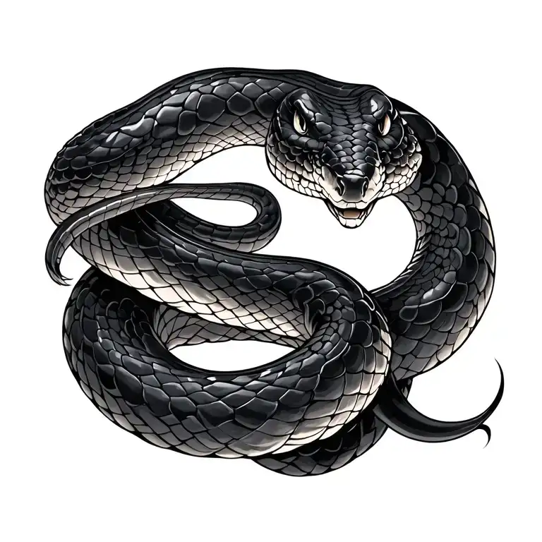 Snake Slithering Shoulder To Shoulder