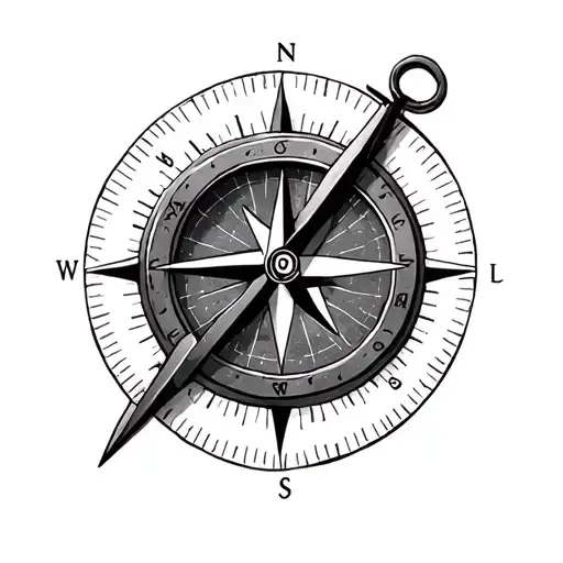 Compass With A Hidden C In The Middle
