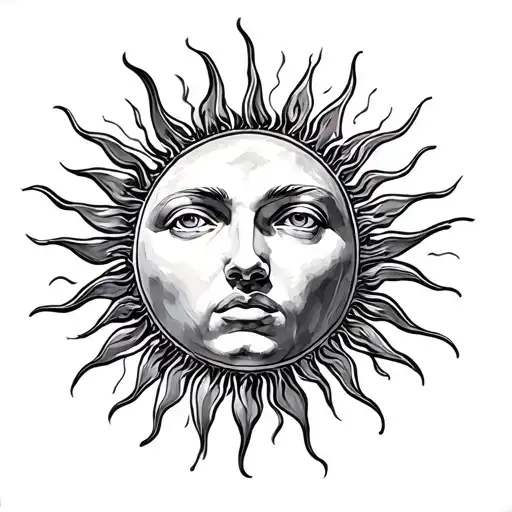 Sun With The Creation Of Adam Hands