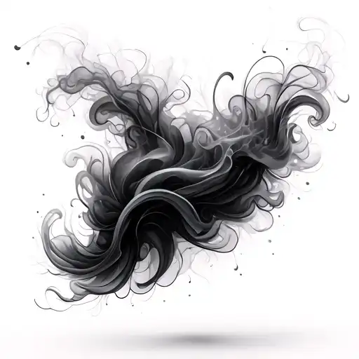 Frequency Waves Mixed With Abstract Smoke Swirling