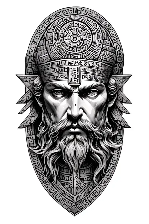 Enki With Ancient Sumerian Symbols