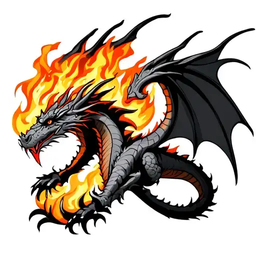 Rune Dragon With Fire Inside