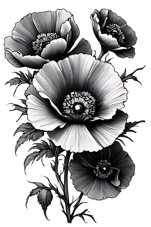 Western Style With Poppy Flowers