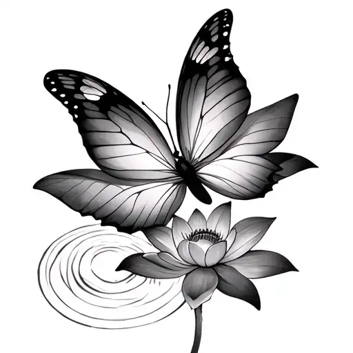 Lotus And Butterfly