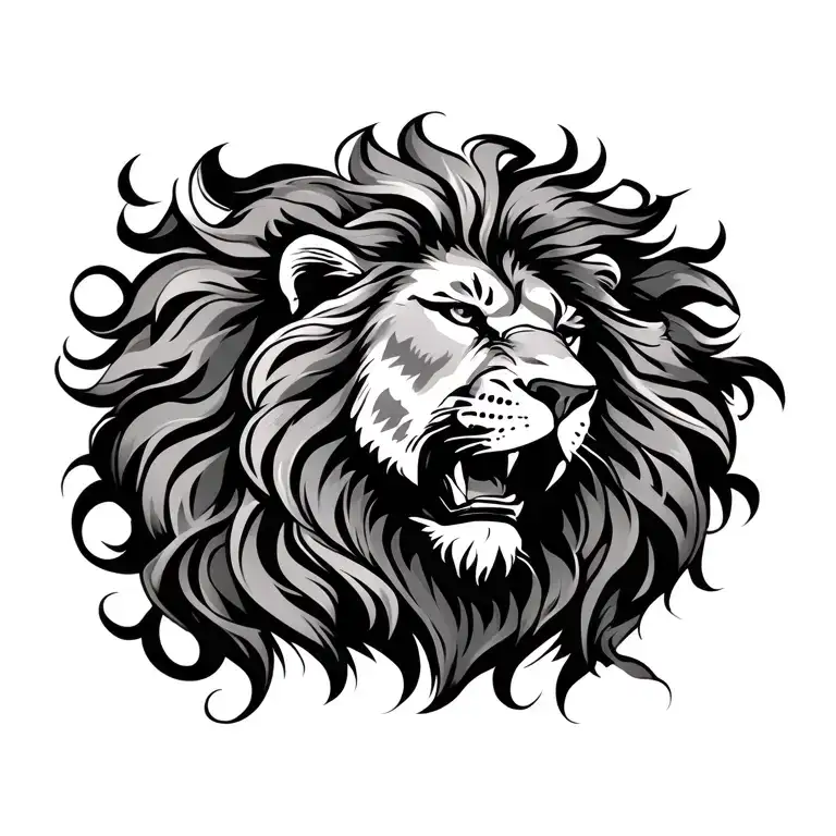 Right Chest Lion Right Shoulder Motif Motif Intertwineded