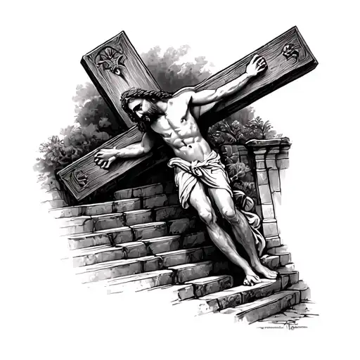 Jesus Cross Stairs