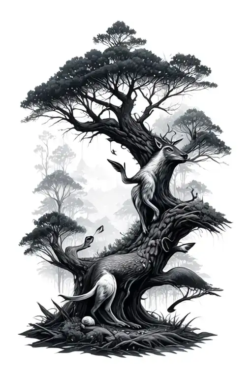 A Forest With Animals Hidden Within