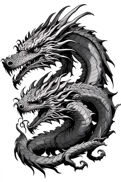 Hydra Dragon Fighting Warrriors