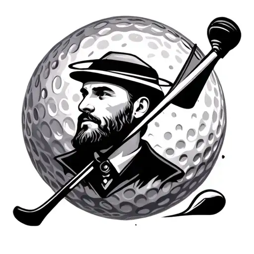 Golf Ball And Tee With Halo Dad