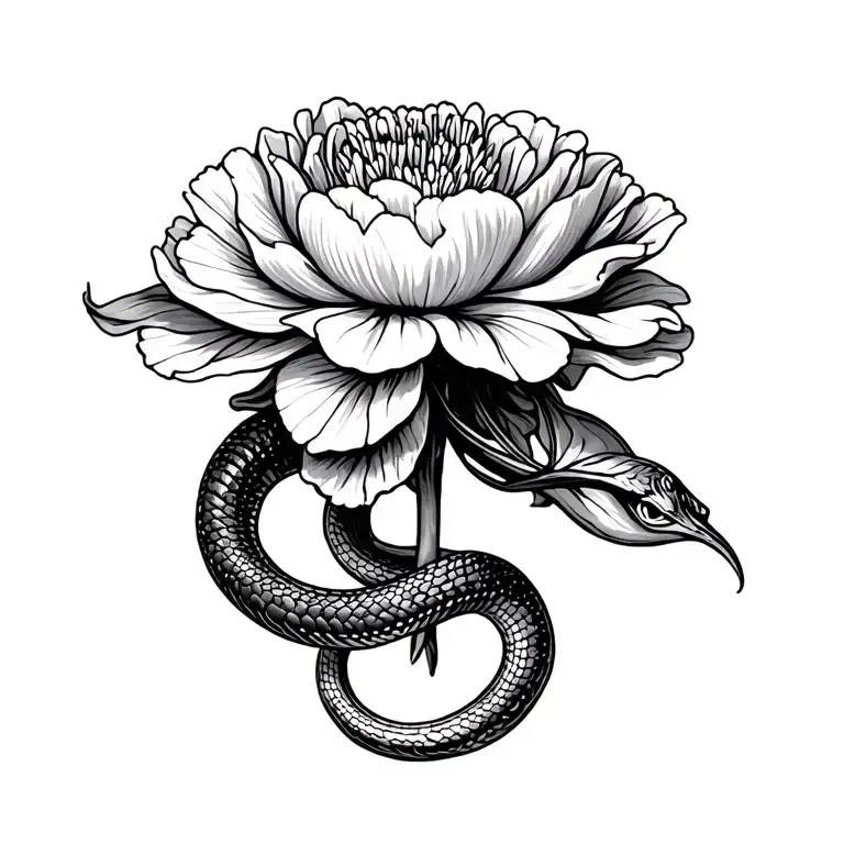 Carnation With Snake Wrapped