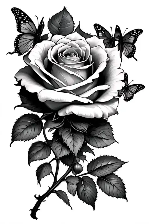 Rose With Butterfly Spine