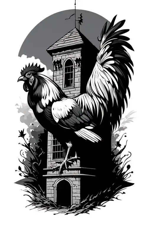 Rooster Prison Tower Surrounded