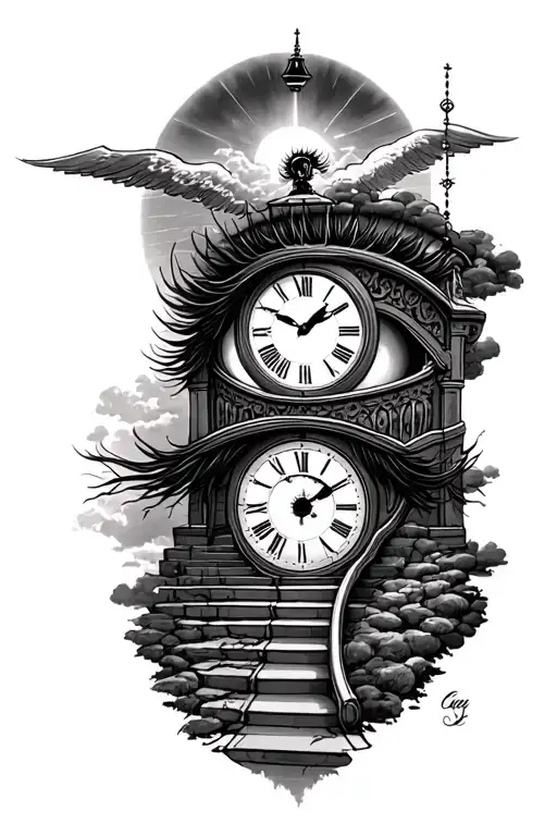 Stairway To Heaven With Eye Clock