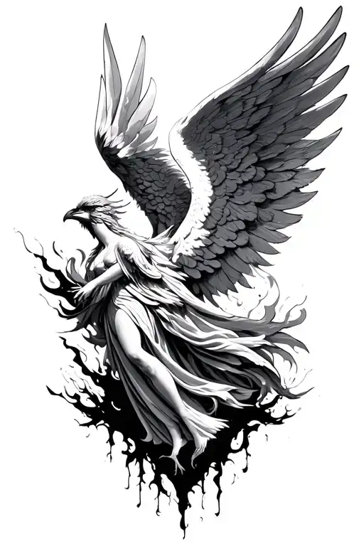 Angel Phoenix Rising From The Ashes