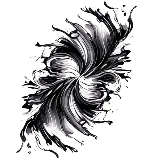 Blackwork Abstracto - Negative Space Dynamic - Abstract Marbling - Dark Flow