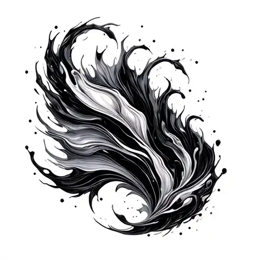 Blackwork Abstracto - Negative Space Dynamic - Abstract Marbling - Dark Flow - Black Out Arm