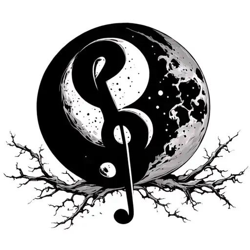 Bass Clef Waxing Gibbous Moon