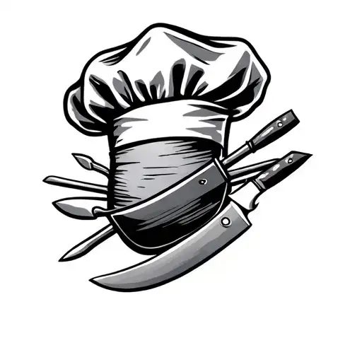 Chef Hat With Knives Sticking