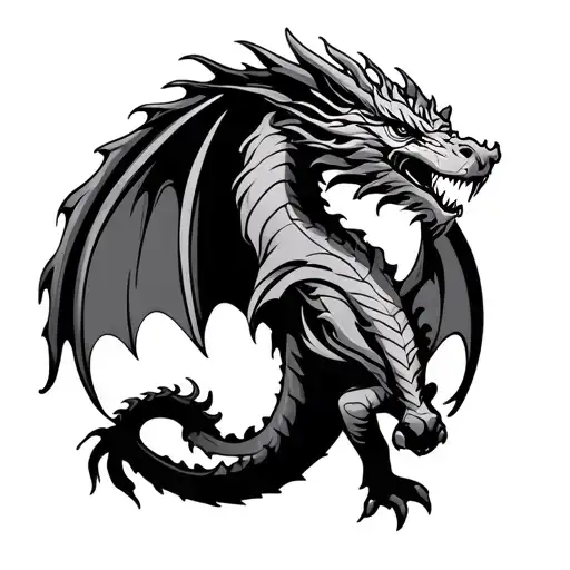 A Dragon In A Circular Taurus Sign