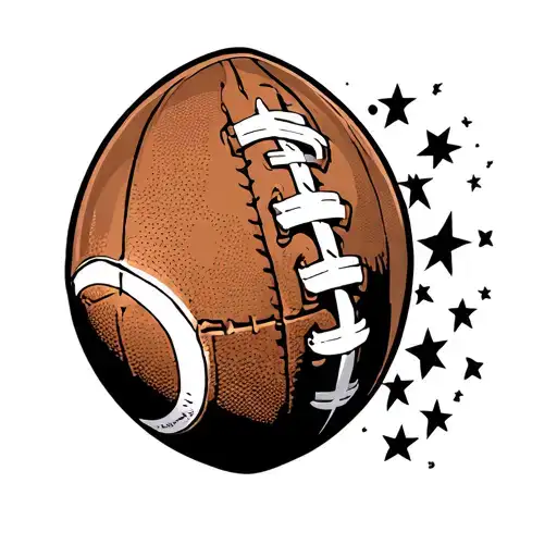 Football Tattoo With Number 3 Stars