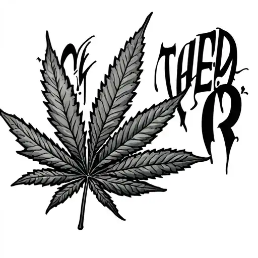 Marijuana Leaf With Ruthless Word For A Whole Back