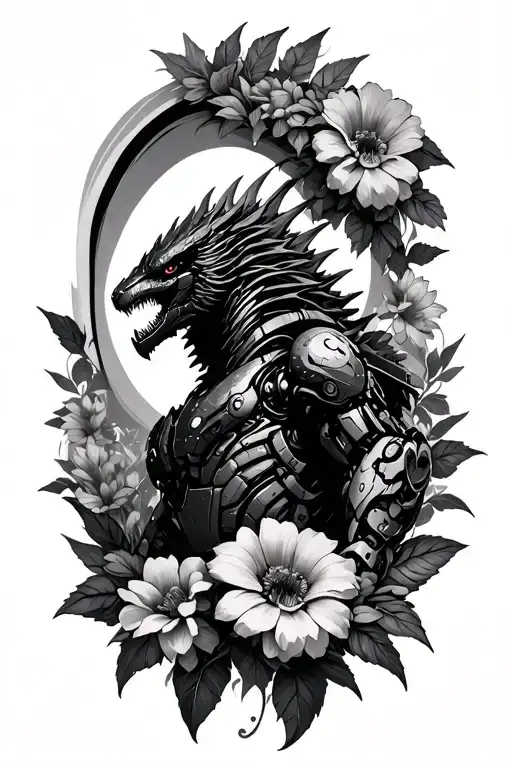 Mechagodzilla Flowers Surrounding