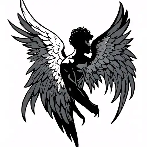 Falling Male Angel Wings