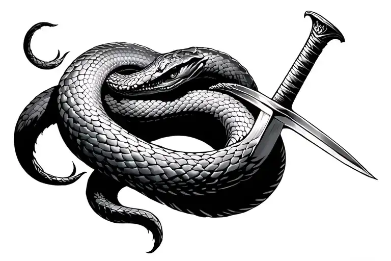 Sword Going Through A Snake