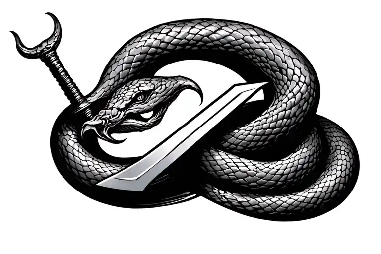 Sword Going Through A Snake