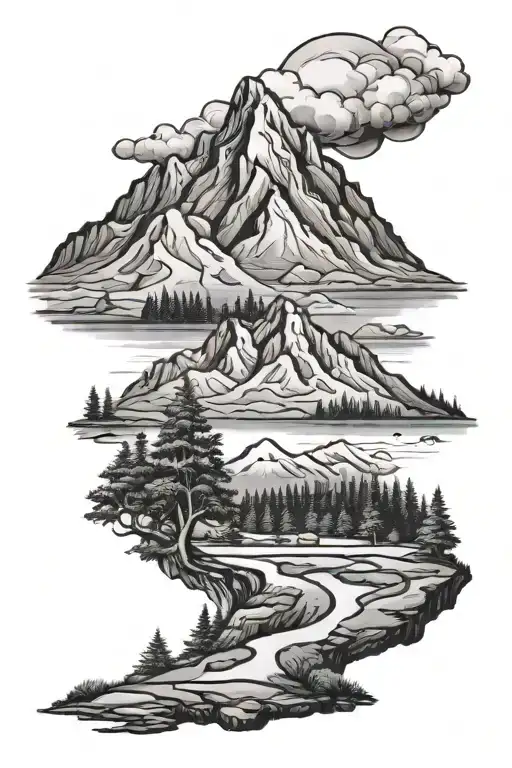 Nature And Golf Course With Mountain Peak