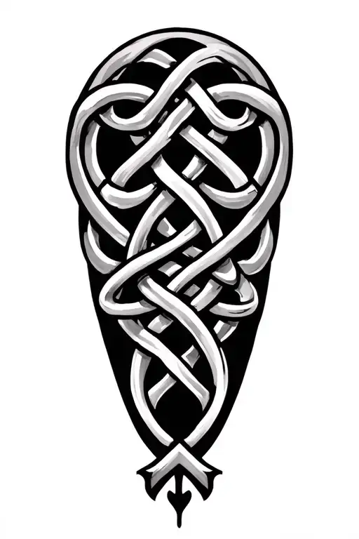 Celtic Knot Intertwined Around Calf Sized Tatto