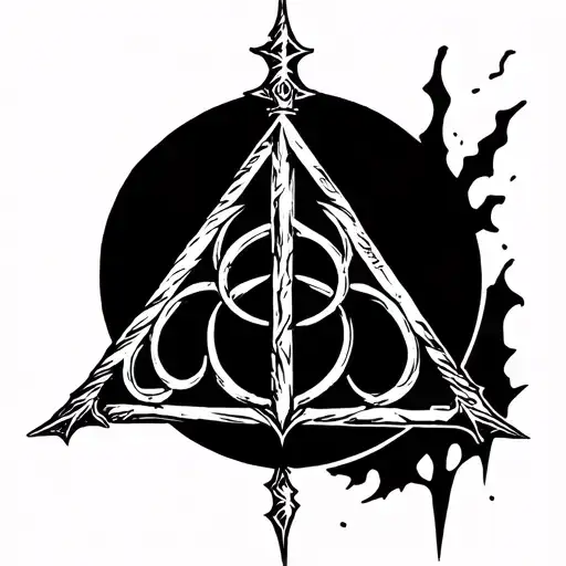 Harry Potter Deathly Hallows Symbol With Wand