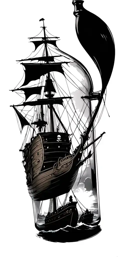 Pirates Of The Caribbean Ship In The Bottle
