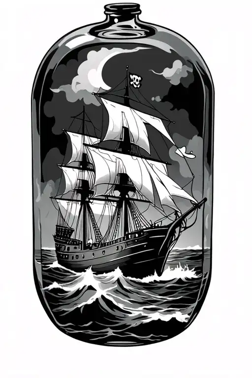 Pirates Of The Caribbean Ship In The Bottle