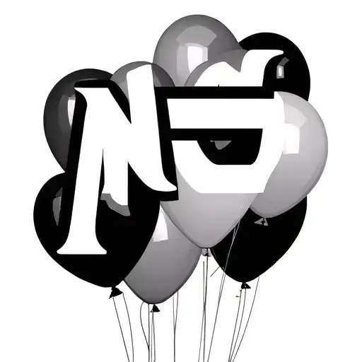 The Nf Logo With Black Balloons From The Letter
