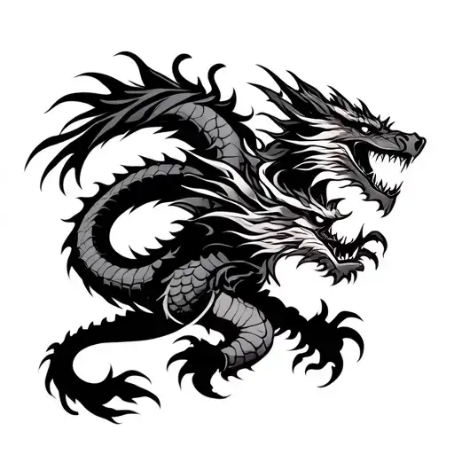 Dragon And Samurai Warrior