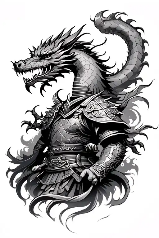 Dragon And Samurai Warrior