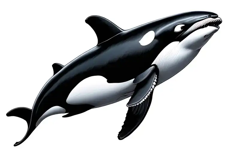 Realistic Orca With Beautiful Designs Inside And Outside Of It